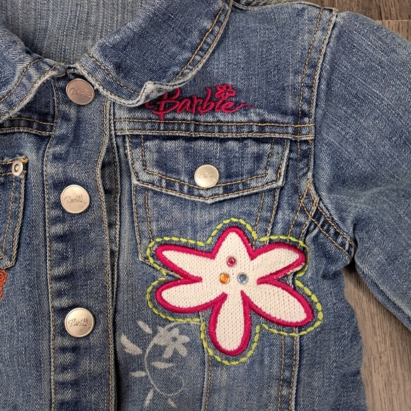 Vintage 2004 Barbie Avenue Embroidered Denim Jacket Double-sided Size 5 - Picture 3 of 10